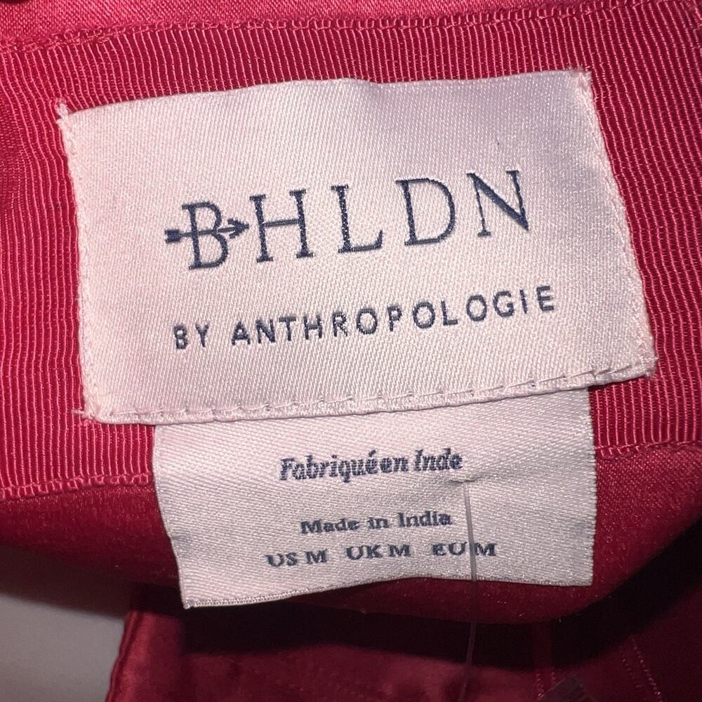 BHLDN Georgia Halter Top Size M Pink Raspberry Sorbet Pleated Cropped Formal NWT - Picture 4 of 11